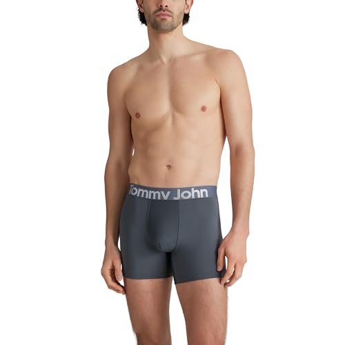 Tommy John Men's 360 Sport Micro 4" Trunk Underwear, 3-Pack, Black/Turbulence/Dress Blues, M2