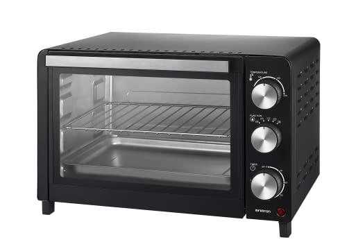 INFINITON HSM-A18N – Horno sobremesa, Negro, 18L, 1200W, Convección, Doble acristalamiento, Control de temperatura, Temporizador 60 min.