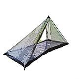 Tienda de campaña piramidal para 2 personas con diseño ligero sin postes, suelo de tela Oxford PU4000 impermeable, interior de malla resistente a los insectos para equipo y dormir