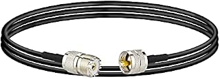 Bingfu UHF PL259 Male to SO239 Female RG58 Aerial Antenna Extension Coax Jumper Cable 1m 3 feet for Vehicle CB Radio Ham Radio Two Way Radio Amateur Radio Mobile Radio Walkie Talkie Marine VHF Radio