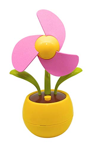 Daiso Flower Table Fan with Two Power Sources, Battery or USB - Detailed View