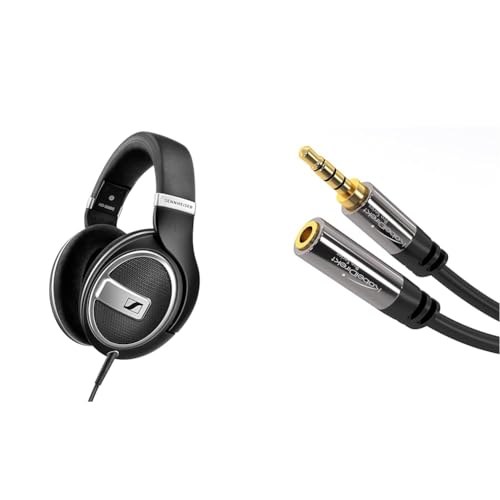 Sennheiser HD 599 Special Edition, Kopfhörer mit offenem Rücken, Schwarz & KabelDirekt – Headset Verlängerungskabel mit bruchfestem Metallgehäuse – 5 m