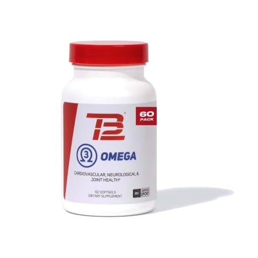 TB12 Omega 3 Fish Oil Supplement by Tom Brady - High potency, Essential Fatty Acids, Brain & Heart Health, Recovery, Non GMO, NSF Certified for Sport, 1250 mg (500mg DHA and 250mg EPA), 60 softgels