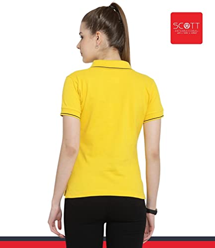 Image of Scott International Women's Regular Fit 100% Pure Organic Cotton Polo T-Shirt | Womens Polo Collar Neck T-Shirt | Cotton Plain Polo Neck Half Sleeve T-Shirt | Tshirts for Women