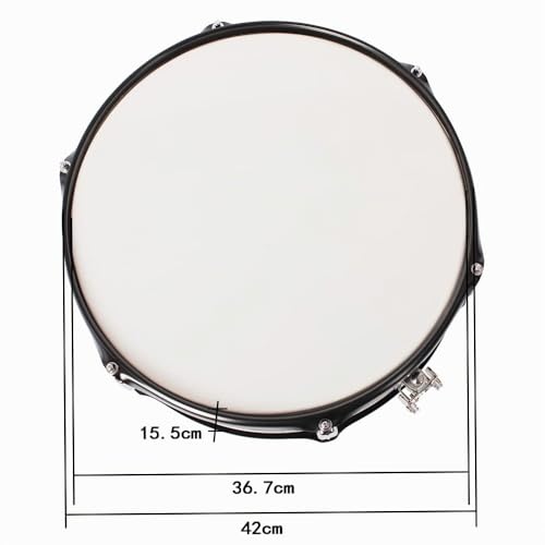 Btuty Snare Drum Set, 35,6 cm (14 Zoll) große Trommelstöcke mit Schlüsselband für Studentenband (Schwarz)