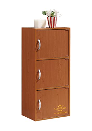 Image of CASPIAN 2 Door Shoe Rack Cum Cabinet (Mahogany) | Engineered Wood Pre Assembled Furniture | Storage Organizer for Indoor /Outdoor Use | 3 Shelves, Door Lock & Drawer | Wooden Shoe Racks for Home