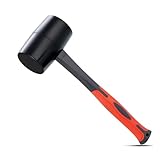 DESHIL Rubber Mallet 16 oz, Durable Rubber Hammer Head with Fiberglass Handle, Great for Flooring, Tent Stakes, Camp Trips, Woodworking, DIY Projects Home Decoration and Soft Blow Tasks without Damage