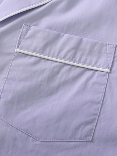 Latuza Women's Petite Length Pajamas Set Long Sleeve Button Down Pjs4