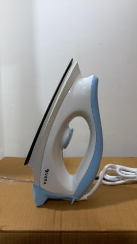 Image of SVERA Iron Turbo 1000W Dry Iron Box | Smooth Glide Non-Stick Soleplate Technology, Precision Temperature Control, Elegant Design & 2-Year Warranty (Blue & White)