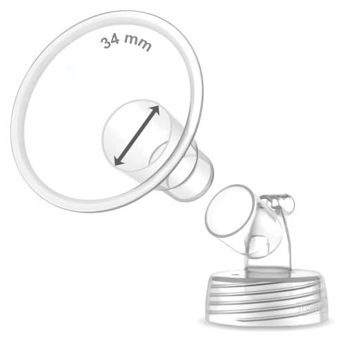 Image of 1X 34 mm Maymom Two-Piece Wide Neck Pump Parts for Spectra S1 /S2 Pumps; Incl Wide Mouth Flanges; Not Original Spectra Flange