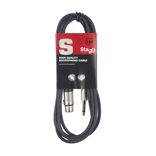Image of Stagg Female XLR to Mono Jack Cable 3m /10ft, Black