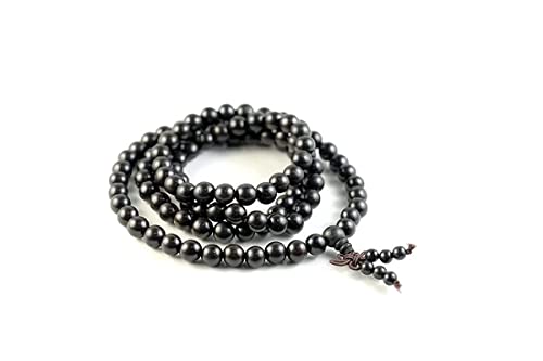 Image of Karungali Malai 12 mm 108+1 beads Orignal Ebony Mala, Natural Black Ebony Wood Mala for Meditation Pooja Chanting Wearing Jewelry Prayer Beads