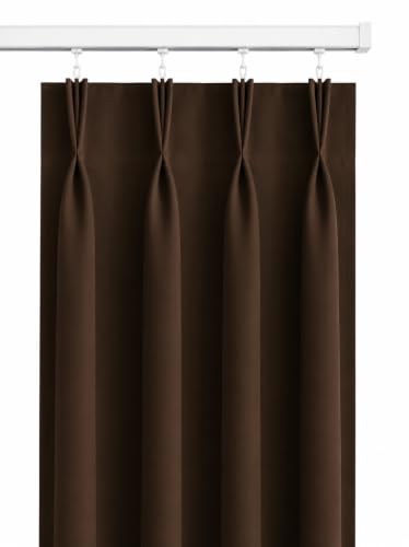 Image of KALIYO Coffee Blackout Pinch Pleat Curtains for Living Room & Bedroom | Room Darkening Curtains | Pinch Pleat Header| Noise Reducing | 11 FT | Pack of 2
