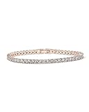 PAVOI 14K Rose Gold Plated Tennis Bracelets for Women - 3mm Cubic Zirconia Classic Gold Tennis Bracelets for Women and Men - Trendy CZ Jewelry Gifts - Size 7 Inches