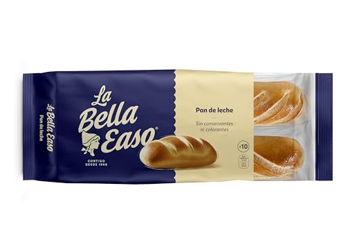La Bella Easo - Pan de Leche Tierno sin Conservantes ni Colorantes Paquete 10 unidades individuales, 350 g