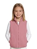 TAGIHOO Kids Polar Fleece Vest Full Zipper Athletic Lightweight Sleeveless Jacket with Pockets for Boys and Girls (US, Age, 7 Years, 8 Years, Pink)