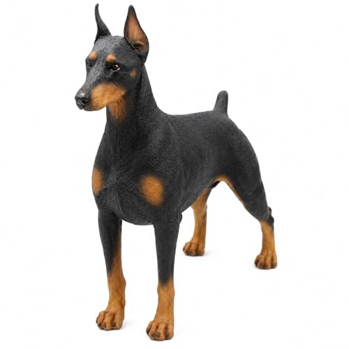 Figurita de perro Doberman de 7 pulgadas, resina realista