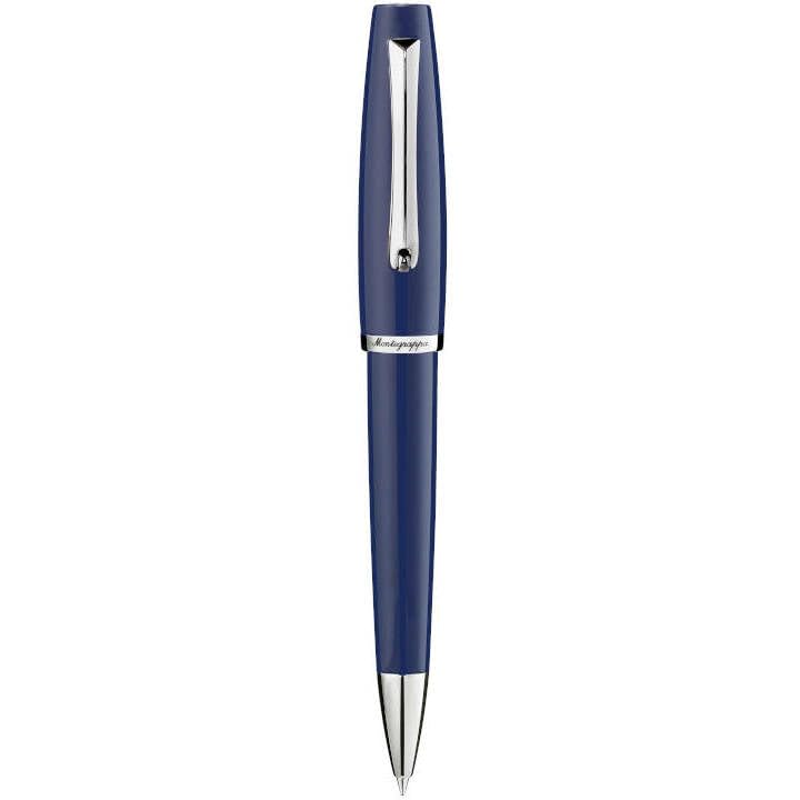 Bolígrafo Montegrappa Manager Dark Blue Inox de diseño elegante 3