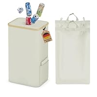 efluky Flessenbakken met deksel, 100L statiegeldflessen bak recyclingbox met 2 draagzakken, opslag lege flessenverzamelaar voor thuis
