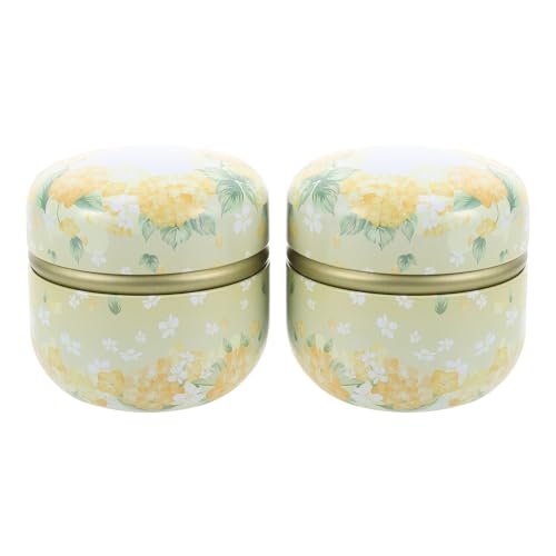 CLISPEED 2個 克花茶用多機能収納缶 軽量ティージャー 防塵密封設計 茶葉 乾燥果実 キャンディー保存用缶 食品グレードブリキ製