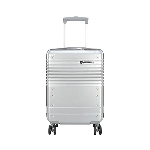 Image of Carlton Alumina | Cabin Trolley Bag, 56 Cm Small Hardsided Luggage | 8 Wheels, TSA Lock | Polycarbonate | Premium Suitcase for Travel | 5 Year International Warranty | Metallic Silver