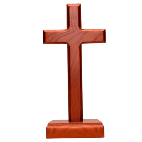 Cruz de madera religiosa para decorar el escritorio y crear un altar en casa 7