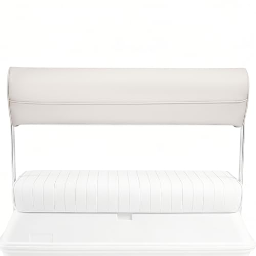 WUTIST 8WD156-R-B Replacement Seat Backrest Back Cushion Compatible with 8WD156 Series 70 Quart Offshore Swingback Cooler Seat for Fishing Pontoon Boat Yacht White Plastic