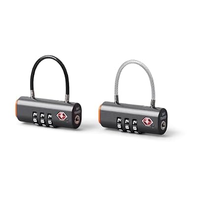 Bellroy Travel Lock Duo (Set of 2 TSA Luggage Locks with Flexible Fit and Combination Function) - Graphite
