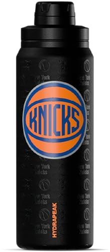 Hydrapeak x NBA Officially Licensed New York Knicks 26 oz Active Water Bottle with Chug Lid and Handle Reusable Stainless Steel Double Wall Insulated Sports Gift