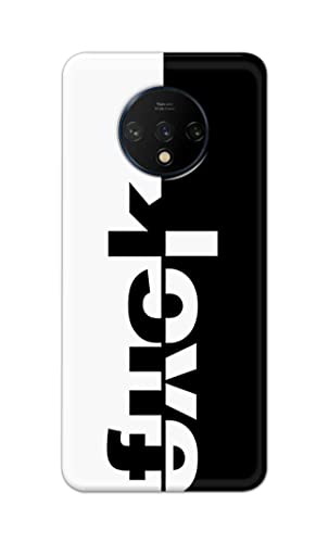 Image of PRINTFIDAA One Words Fukc Love Creative Art Innovative Wonderfull Printed Designer Hard Case for OnePlus 7T Back Cover -(e) RPM1003