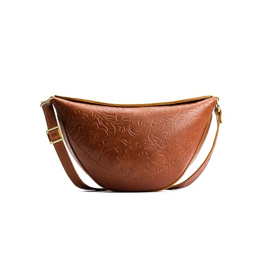 Portland Leather Goods Koala Sling Bag – Leather Sling with Top Magnetic Closure, Interior Pocket & Adjustable Strap – Handmade from the Finest Full-Grain Hides – Medium, Meadow