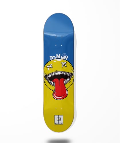 Cromic monopatín Skate Skateboard Deck Tabla - Tommypro Monster Blue Yellow 8.0