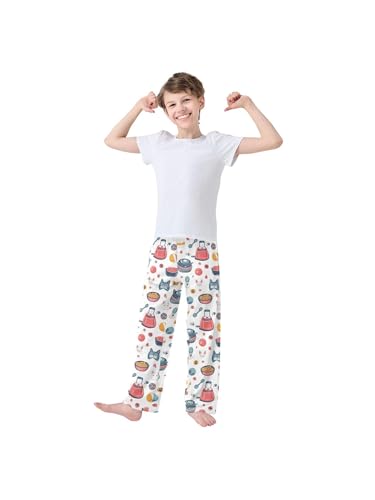 ZZKKO Cartoon Pet Food Boys Pants for Kids Jogger Pants with Pockets S3