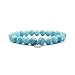 Produktbild KARDINAL WEIST Aquamarin Armband, Edelstein Perlen, Kraftstein Schmuck für Damen und Herren, Chakra - Glücksbringer - Freundschaft (1 - Aquamarin)