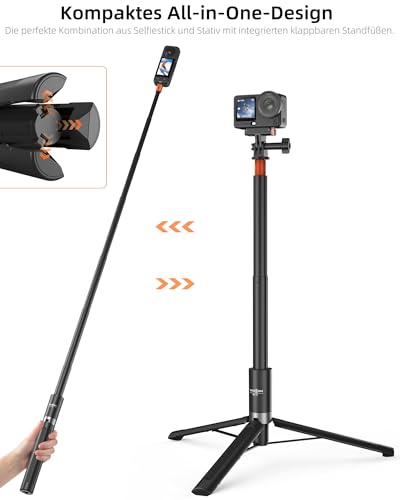 147cm Unsichtbarer Selfie-Stick Stativ für Insta360 X6/X5/X4, DJI Osmo 360 – Ansicht 2
