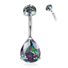Silver+Water Drop Shape Vitrail Medium CZ