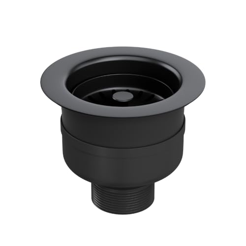 Top Fix Kitchen Sink Strainer – 90mm Stainless Steel Kitchen Sink Basket Strainer - Design for Easy DIY Installation | Watertight Seal, Drop-In Assembly (Matt Black)