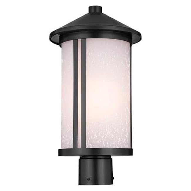 Kichler Lighting 59101BK Lombard - 1 Light Outdoor Post Lantern in Industrial Style-17.25 Inches Tall, Finish Color: Black