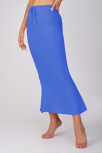 Sunehla Deal Saree Shapewear Petticoat for Women | Adjustable Drawstring & Side Slit Skirt (Royalblue, 3X-Large) — view 3