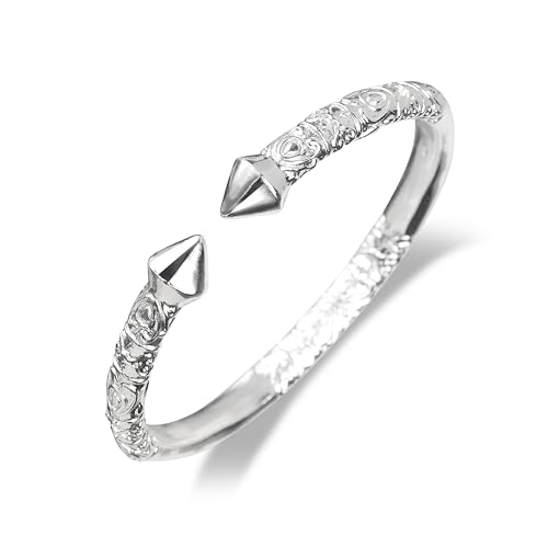 Extra Thick Pyramid 925 Sterling Silver West Indian Bangle, Heavy Cuff bracelet, 1 piece