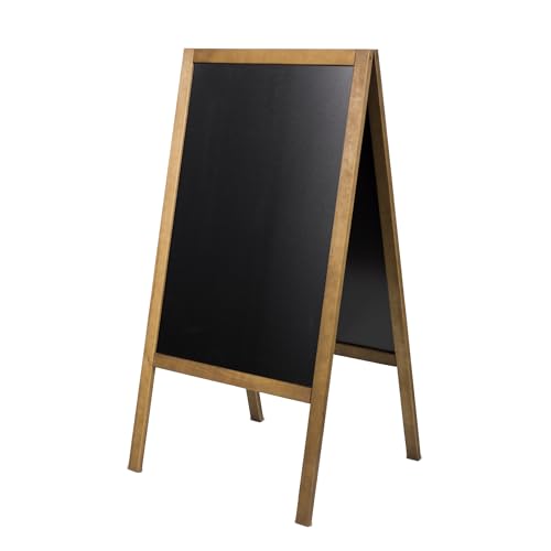 Chevalet Ardoise en Bois Naturel pour Craie et Marqueur | Usage Intérieur et Extérieur | Support Publicitaire Décoratif | Hôtellerie, Restaurant, Bar |...