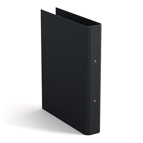 BIGSO RINGO Ringbuch A4 – Aufbewahrungsbox mit 2 Ringen – Schreibtischablage für Dokumente, Klarsichthüllen & Trennblätter – Ringhefter aus Faserplatte und Papier – dunkelgrau