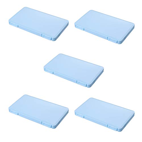 Preisvergleich Produktbild 3pcs Aufbewahrungsbox for Masken, Einweg Gesichtsmasken Behälter Staubdichter Aufbewahrung Organisator, Tragetasche Masken, Mundschutz Maskenbox Gesichtsschutz, 19x11x1,5cm (Blau)