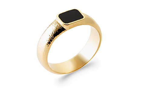 Bague plaqué or et agate noire sous sachet velours cadeau idéal femme