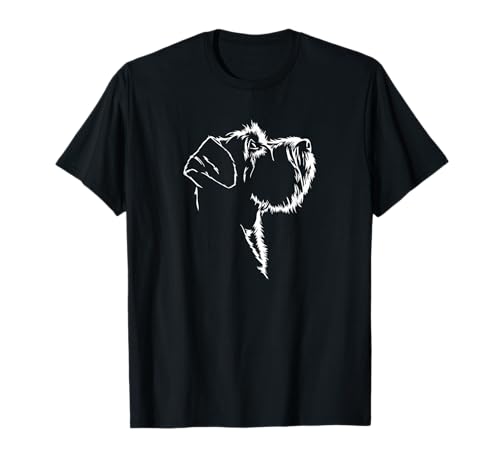 Schnauzer Portrait Silhouette Hund Mittelschnauzer Hunde T-Shirt
