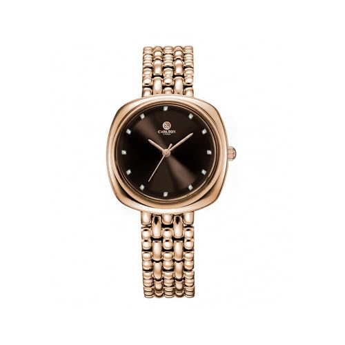 Image of Carlton London Women Celeste Analog Watch, Square Dial, Stainless Steel Strap, Quartz Movement, 30M Water Resistant, Casual Wear