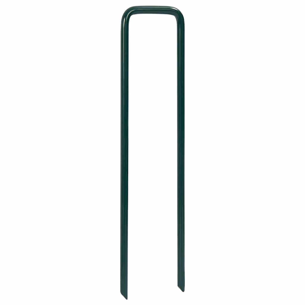 100 picchetti a forma di U per prato artificiale, 150 x 35 x 4 mm, chiodi di fissaggio in ferro per tessuto non tessuto da giardino, chiodi per il fissaggio di tappeto erboso, telo erbacce e pellicola