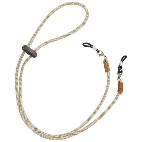 [Looca] メガネストラップ メガネチェーン 【長さ調整ができる】 メガネ メガネバンド グラスコード ストラップ ズレ落ち防止 (カーキ)