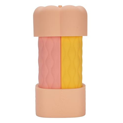 4イン1トラベルディスペンサーボトル、シリコン広口漏れ防止トイレタリーボトル化粧品容器シャンプーボディウォッシュローション用(ライトピンクシリーズ)