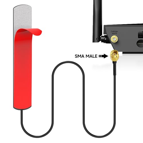 Eightwood GSM 4G LTE Antenna 3dBi SMA Male Connector Glass Mount + 3 Adappters SMA to BNC/TS9/RP-SMA Adapter for 2G 3G 4G Router Wirelees Wifi DAB DAB+ Car Vehicle Radio Cell Phone - Image 2